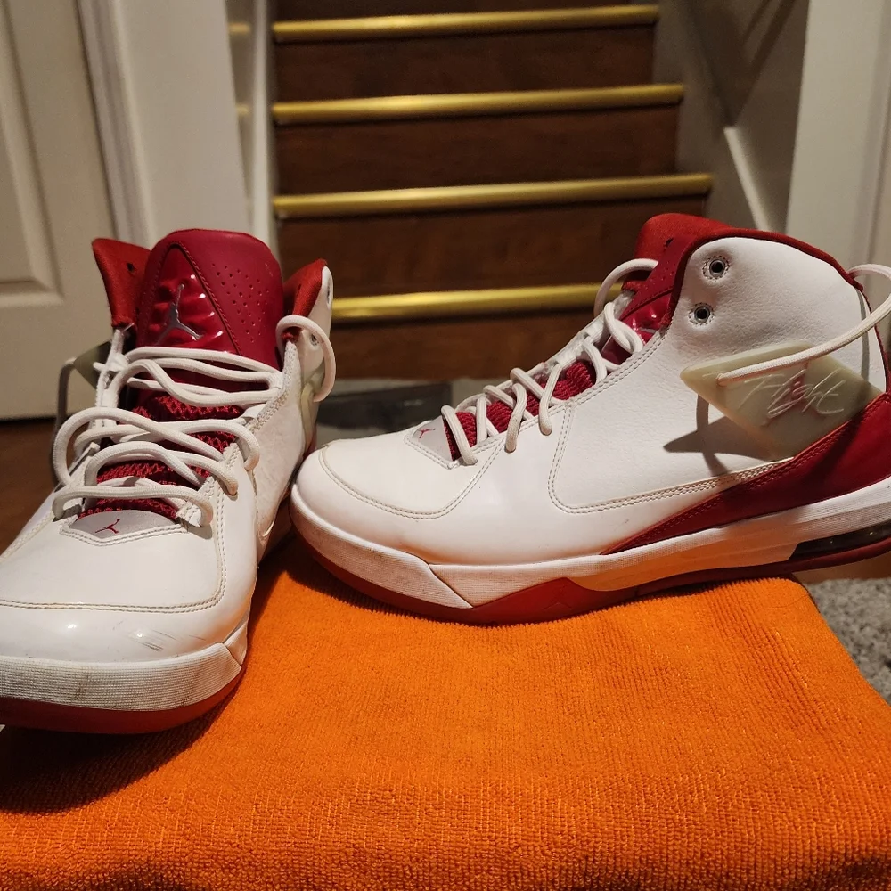 Jordan AIR White and Red Athletic Sneakers More Pic